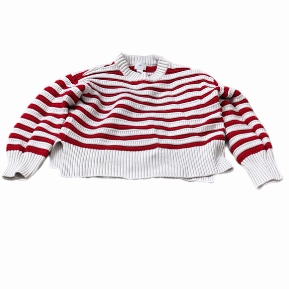 H&M Sweaters - ✨5/$30✨H&M Red and White Striped Crew Neck Sweater